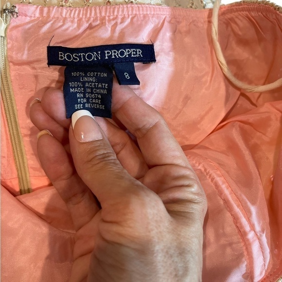 Y2K BOSTON PROPER 100% cotton eyelet detail strapless mini dress, SIZE 8 - Picture 10 of 10